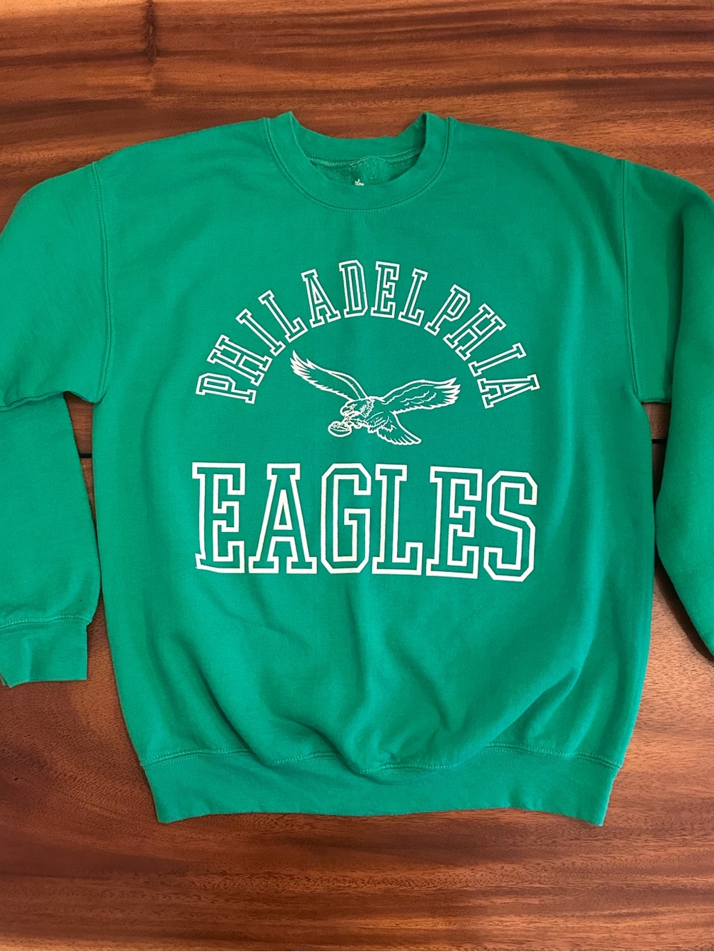 Junk Food Clothing Green Philadelphia Eagles Crewneck Sweatshirt Small